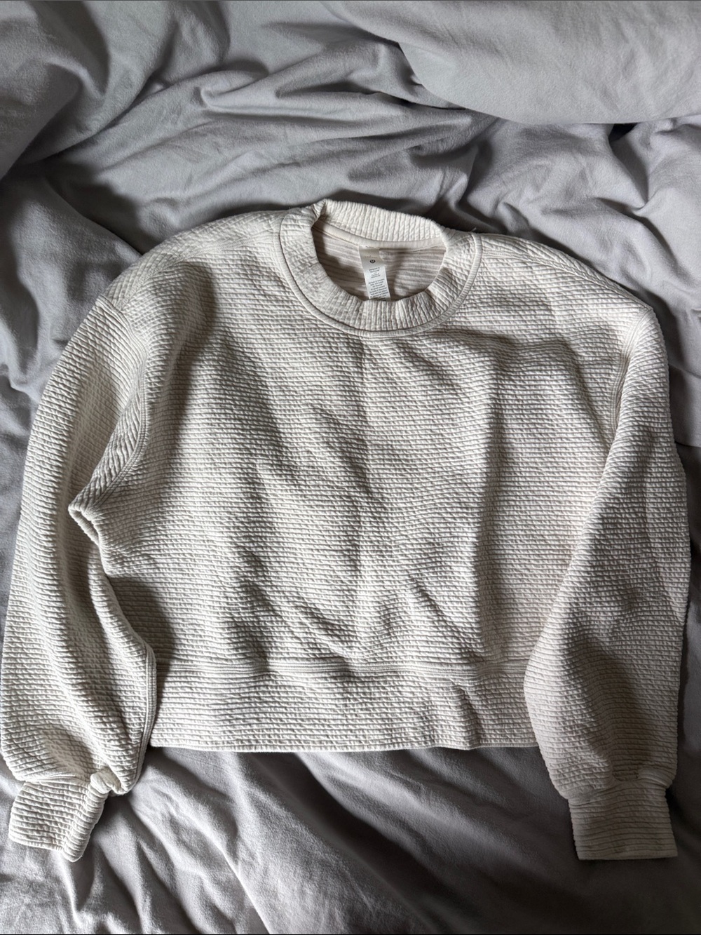 lululemon athletica Cream Textured Crew Sweatshirt